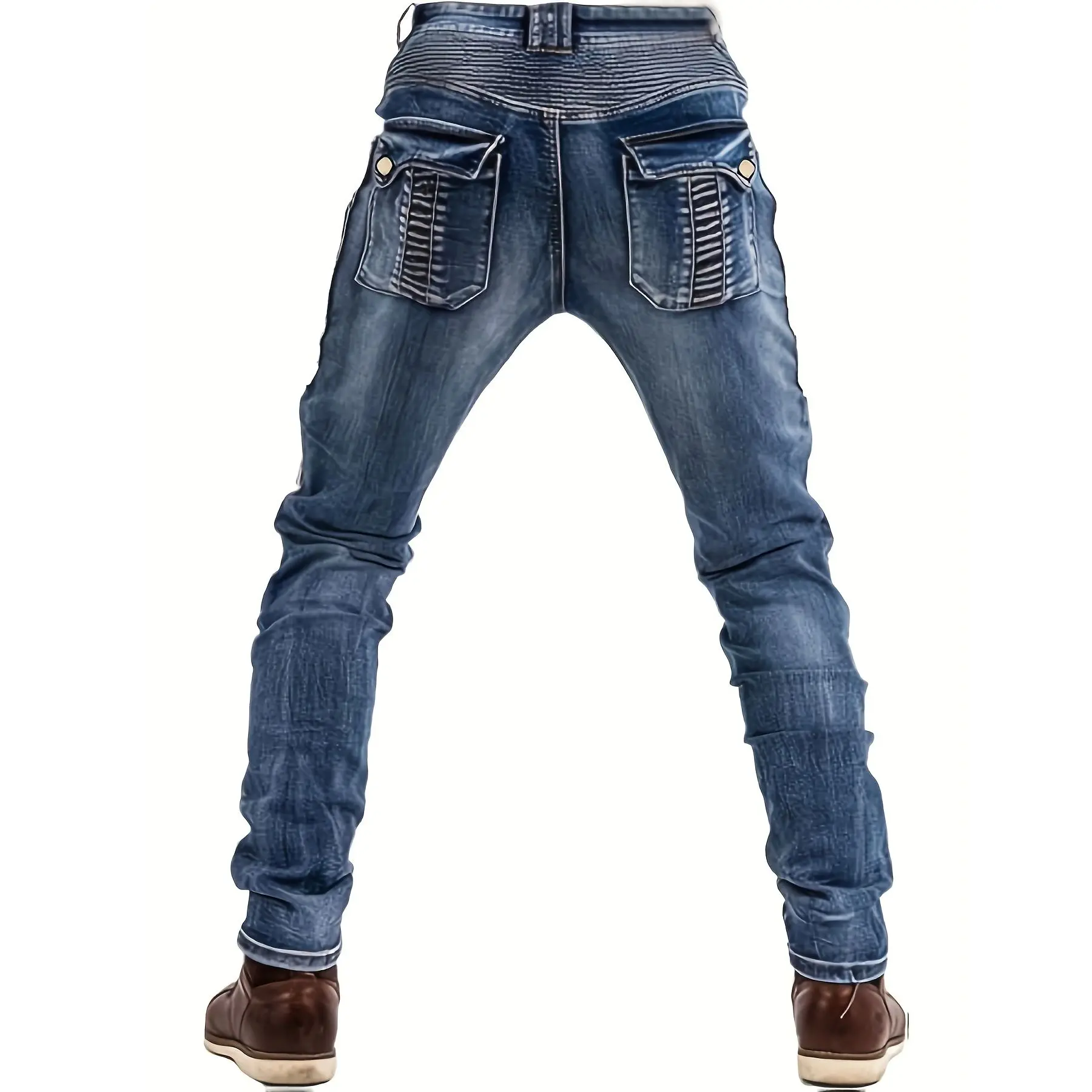 กางเกงยีนส์ผู้ชายทรงสลิมฟิตแฟชั่นทันสมัยสำหรับทุกฤดูกาลปี 2025 ใส่ได้ทุกวัน