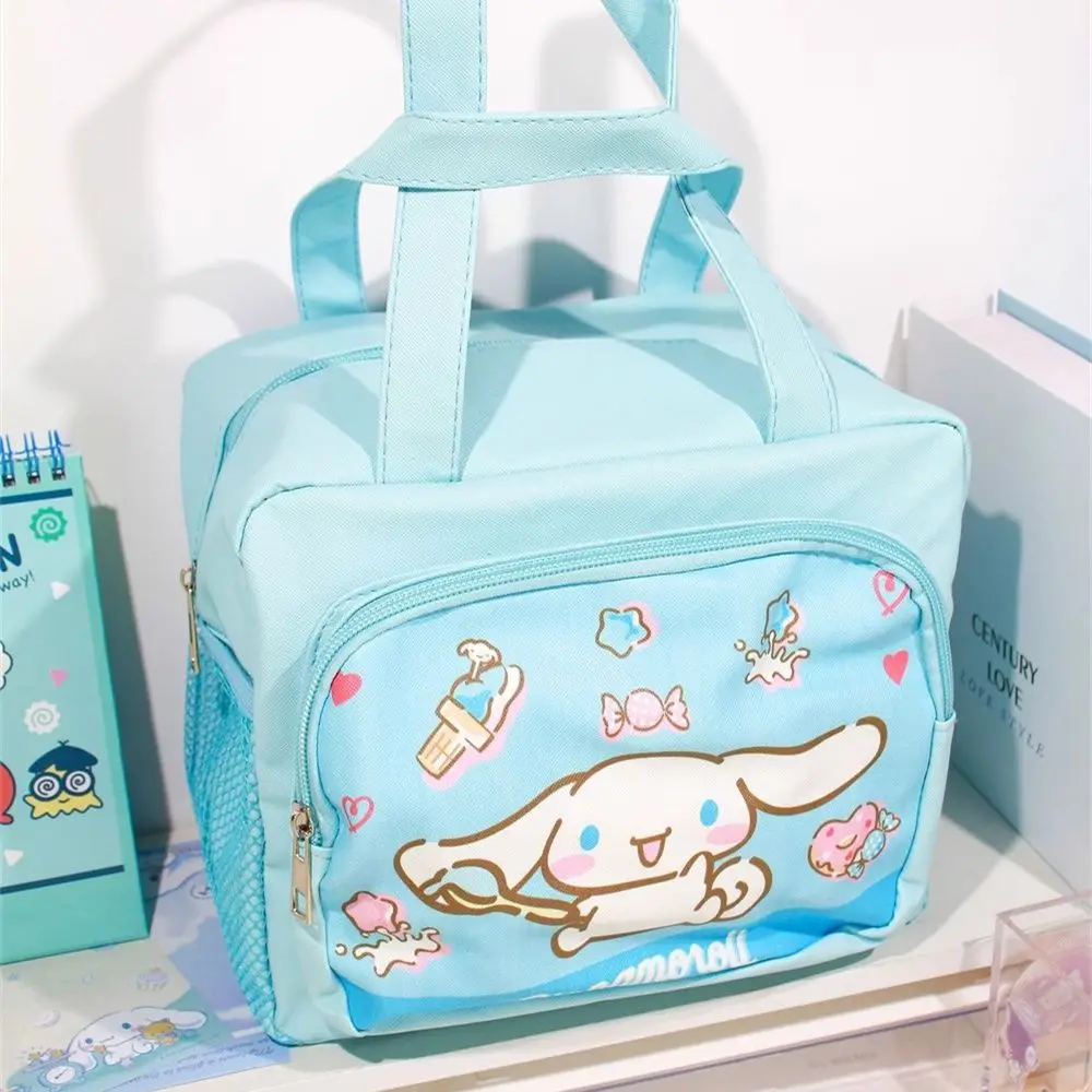 Cinnamoroll Kuromi Anime Kawaii Sanrio Ins Portable Lunch Box Bag Cute Cartoon Hangyodon Student Zipper Mommy Bag Gifts for Kids