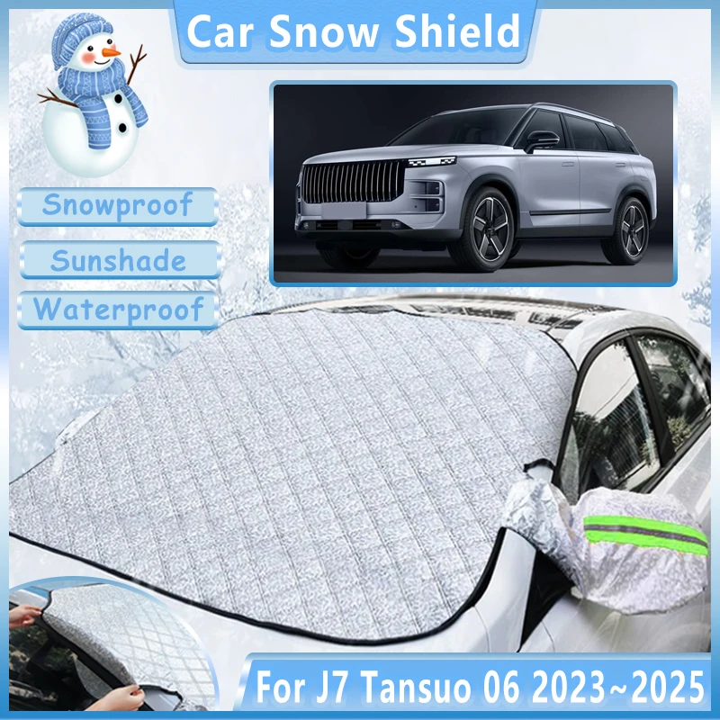 Winter Anti Frost Car Snow Cover For Jaecoo J7 2023 2024 2025 Chery Tansuo 06 Fulwin T6 Tiggo 7 Sport Window Shield Accessories