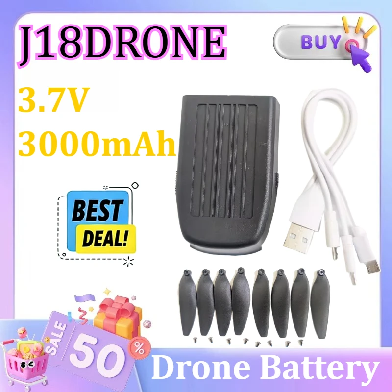

3.7V 3000mAh J18DRONE UAV Drone High-Capacity Long-Endurance Lithium Battery Propellers Accessories