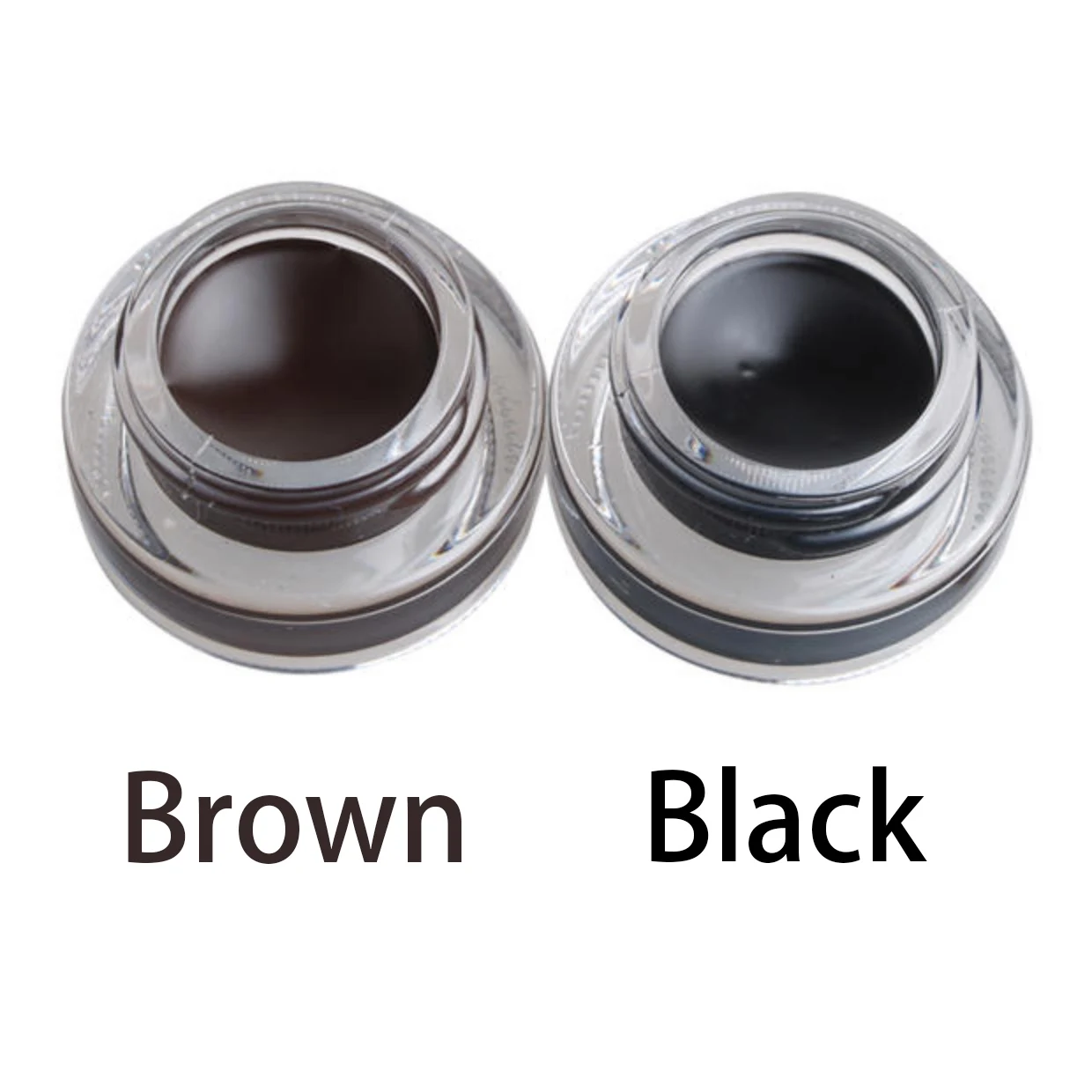 Music Flower 2 In 1 Brown + Black Eyeliner Gel Make Up Water-proof Eye Liner Kit Eye Makeup Tool 24H Long Lasting+ Brushes