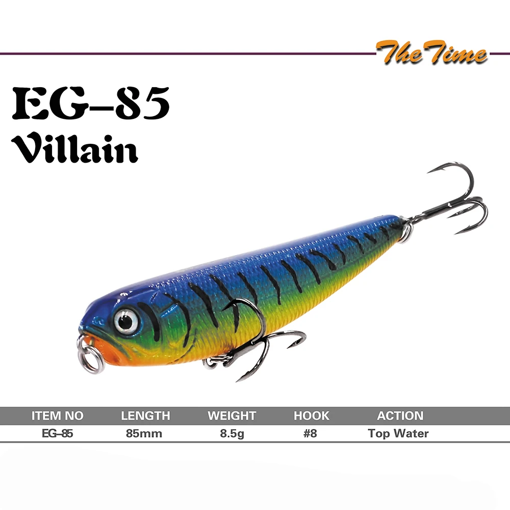 Leurre de surface Castfanatic EG85 8.5g, type crayon flottant, stickbait, wobblers artificiels pour la pêche à la truite, leurre Walker.