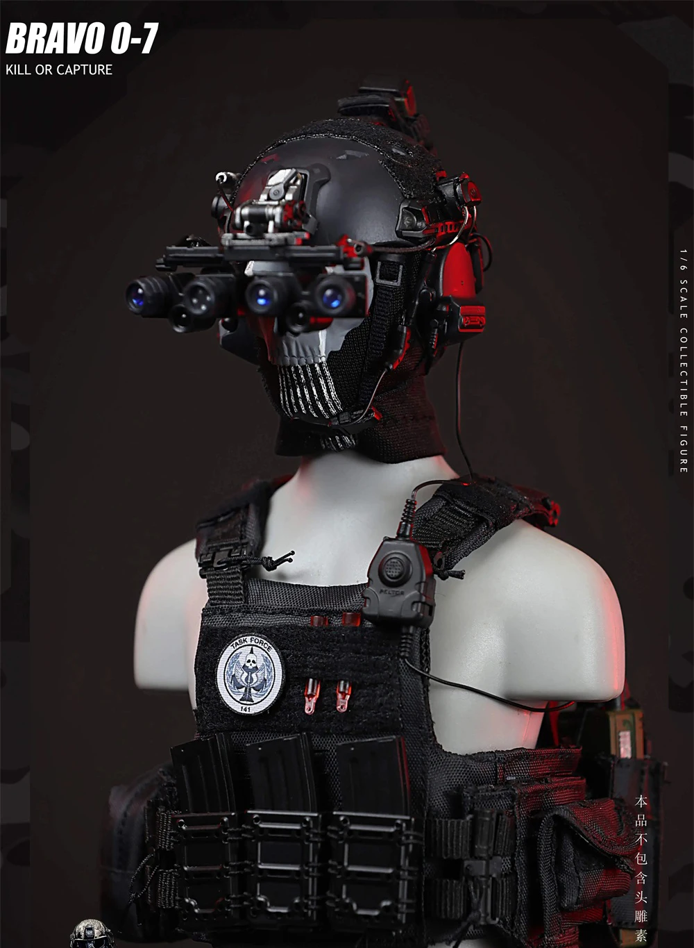 Capacete de Soldado 1/6 VERYHOT M001 com 4 Olhos e Suporte para Celular, Modelo de Brinquedo para Bonecos de 12 Polegadas