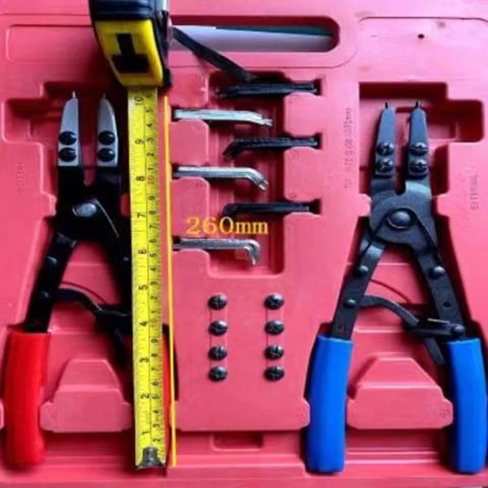 2-Piece Retaining Ring Pliers Set 10 inch Circlip Pliers Pliers Tool Set Terminal Circlip Case Color Send Randomly