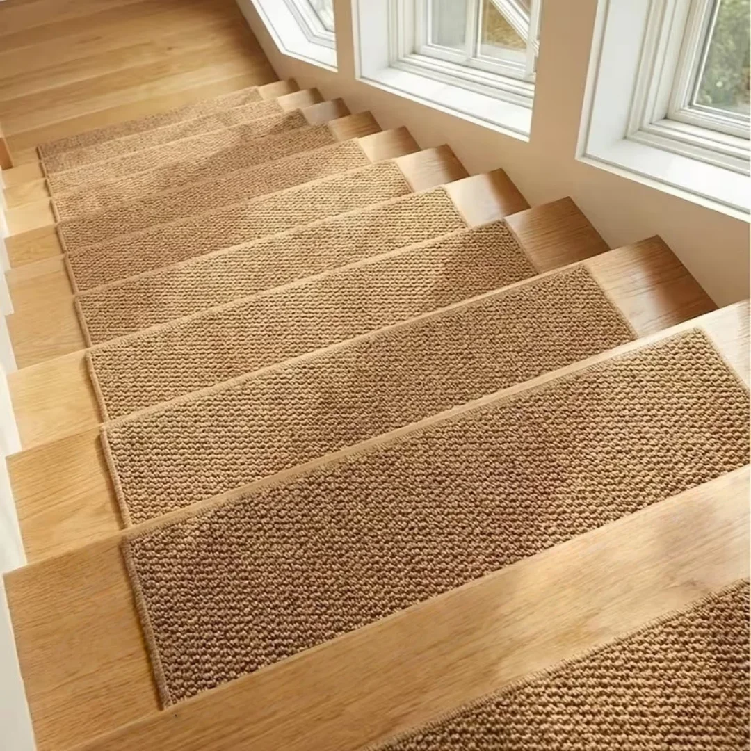 1/3pcs Non Slip Stair Treads Rug Natural Jute Entryway Mat for Indoor Outdoor Use Anti Skid Washable Floor Mat Home Entrance Hal