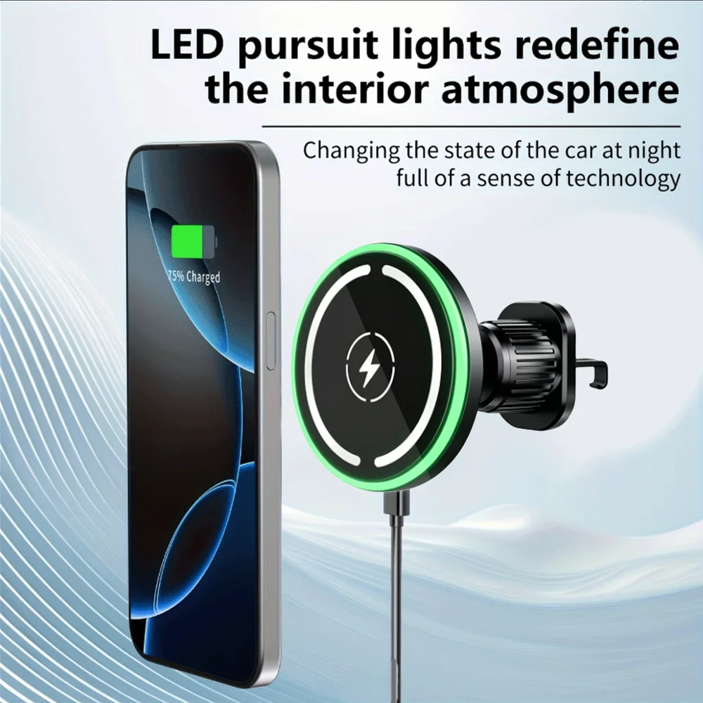 30W Car Charger, Auto-Lock Wireless Fast Charging Phone Mount, Secure Car Charging Dock for iPhone 12 13 14 15 16 17 Xiaomi - view 4