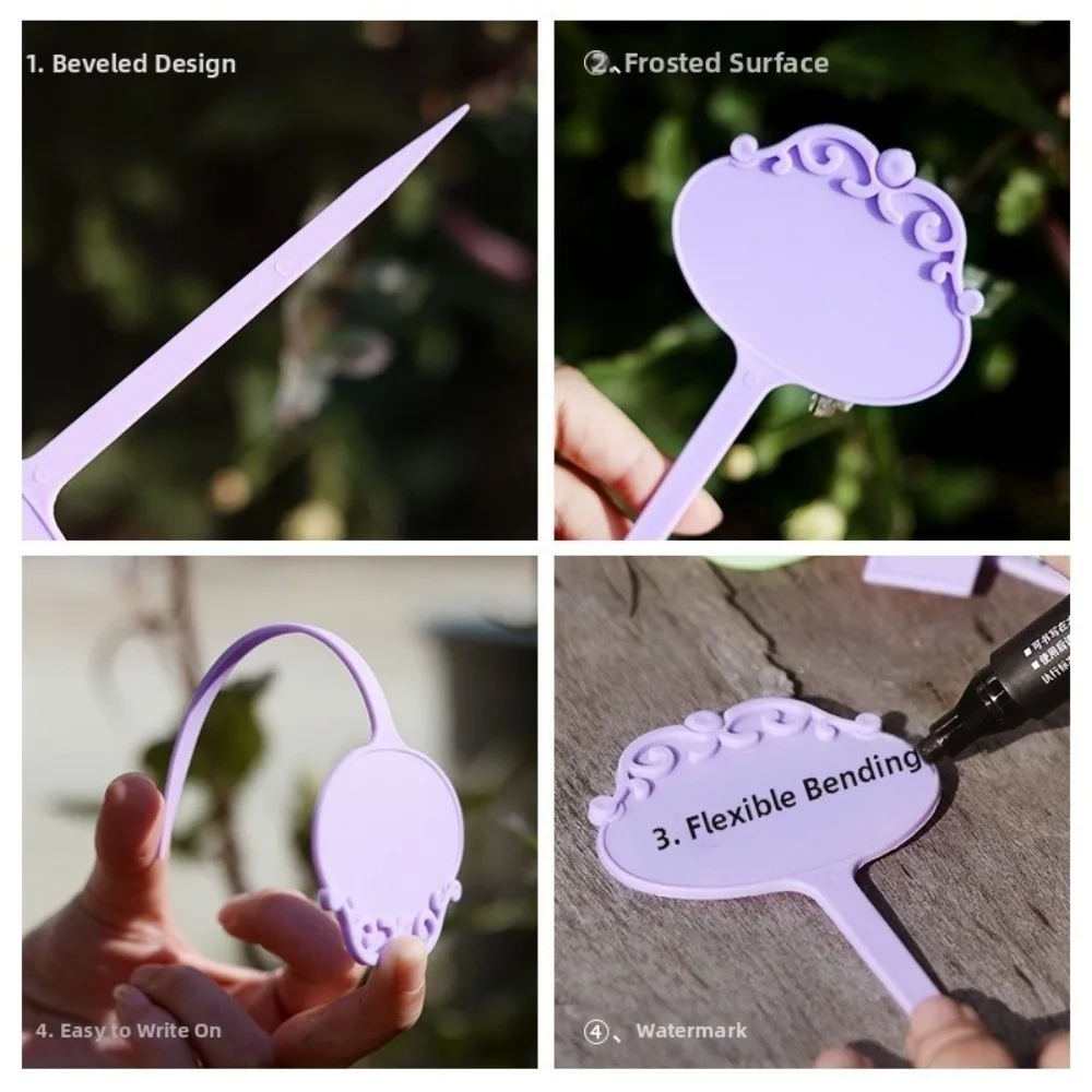 10/12PCS Thickened Plant Label Tag Waterproof Sunproof Stake Tags Lightfast Colorful Plastic Writing Plate Seedlings Tray