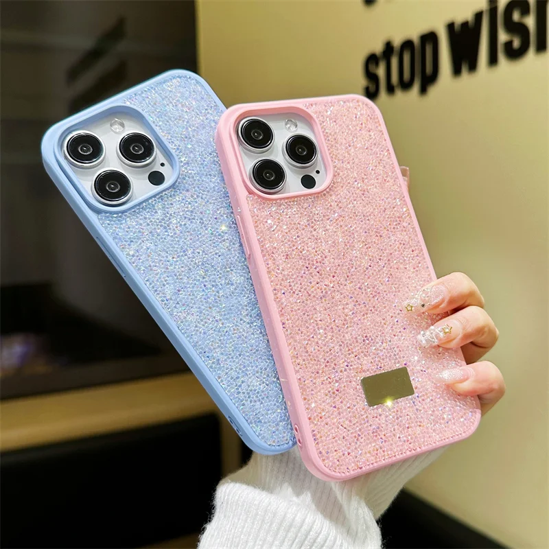 

Fashion Bling Sparkling Rhinestone Diamond Jewels Phone Case For iPhone 16 15 14 13 12 11 Pro Max Shockproof Protective Cover