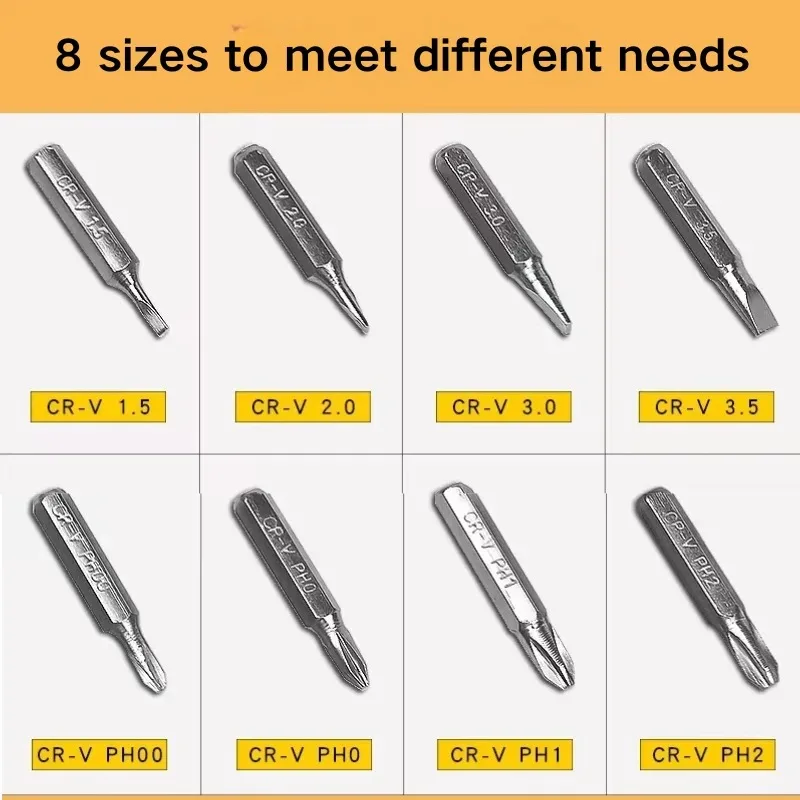 Portable 8 In 1 Aluminum Alloy Screwdriver Pen - Changeable Magnetic Bits For Easy Repairs & Disassembly Repair Tools