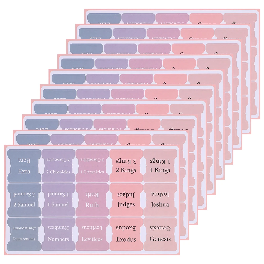 

10 Sheets Index Label Bible Tabs Page Reading Letter Study Supplies Coated Paper Miss