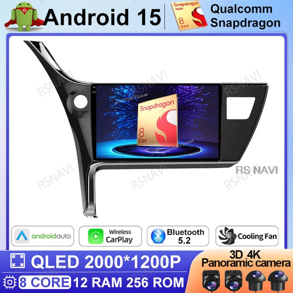 

Android 15 Car Radio For Toyota Corolla 11 Auris E180 2017 2018 2019 BT GPS Head Unit Stereo 4G LTE DVD Multimedia Autoradio DSP