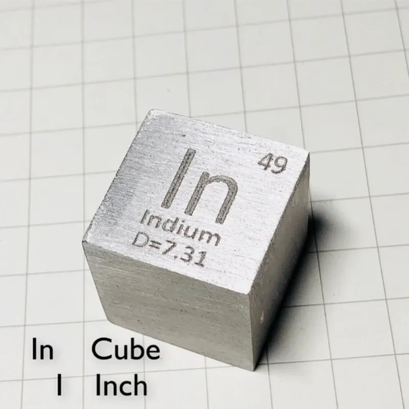 

1 '' Indium Element Cube Element Periodic Table Engraved Edition for Collection Hobbies Desktop Ornament Home Decoration