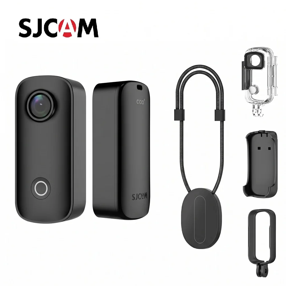 sjcam-c100-plus-videocamera-4k-per-vlog-e-riprese-d'azione-stabilizzazione-eis-115-°-fotocamera-grandangolare-f18-impermeabile-con-cordino-magnetico-da-collo