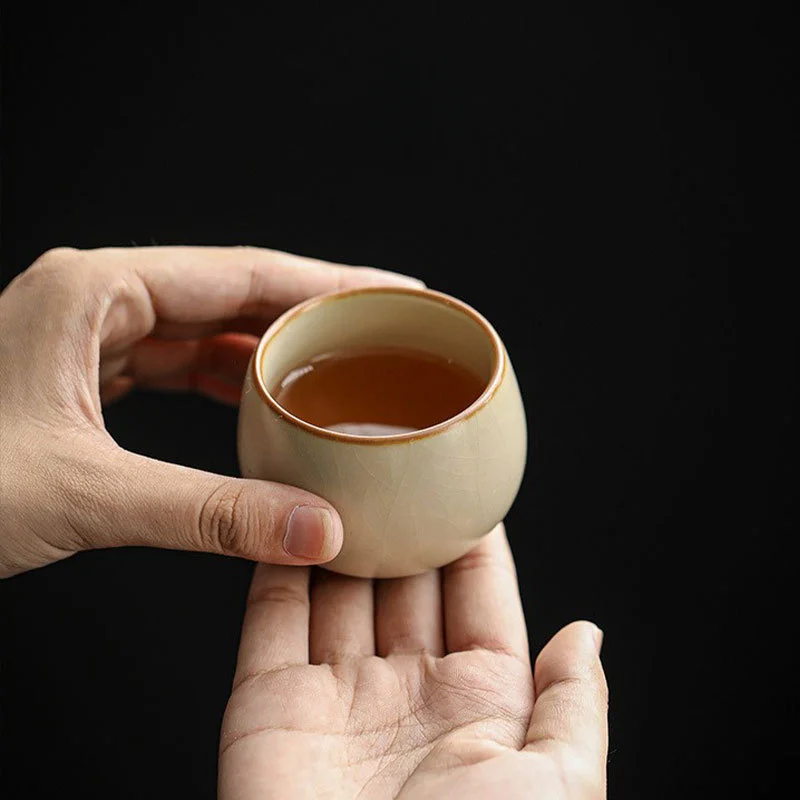 Rice Huang Ru Kiln Poly Fragrant Cup Household Small Capacity Ceramic Master Cup Tea Cup Single Cup Sample Tea Cup