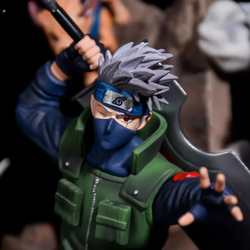 37m figuras dos desenhos animados hatake kakashi cão estátua de duas cabeças anime coleção modelo ornamento de mesa decorações presentes de férias brinquedos