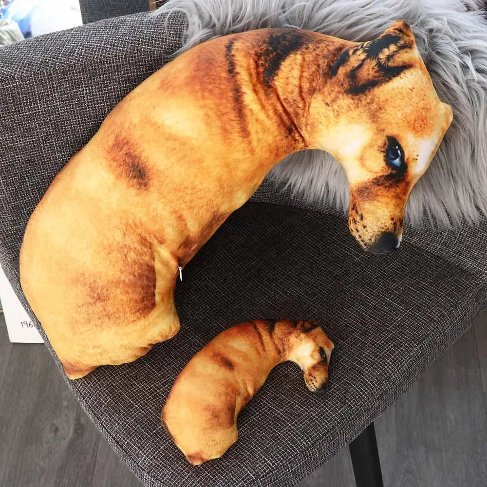 Cute 3D Lifelike Animal Throw Pillow Creative Dog Pillow Soft Cushion Office