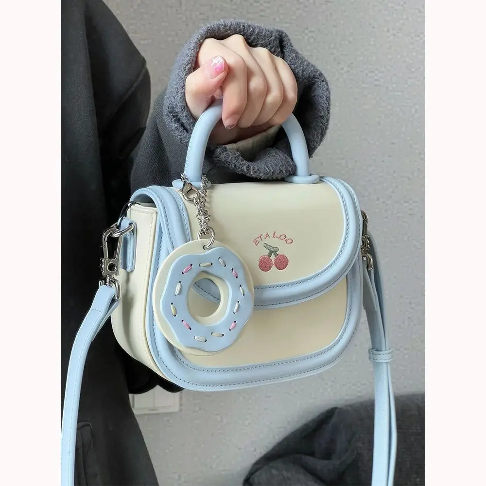 Fashion PU Leather Crossbody Bags Cute Ladies Cookie Pendant Shoulder Bags Women Handbag