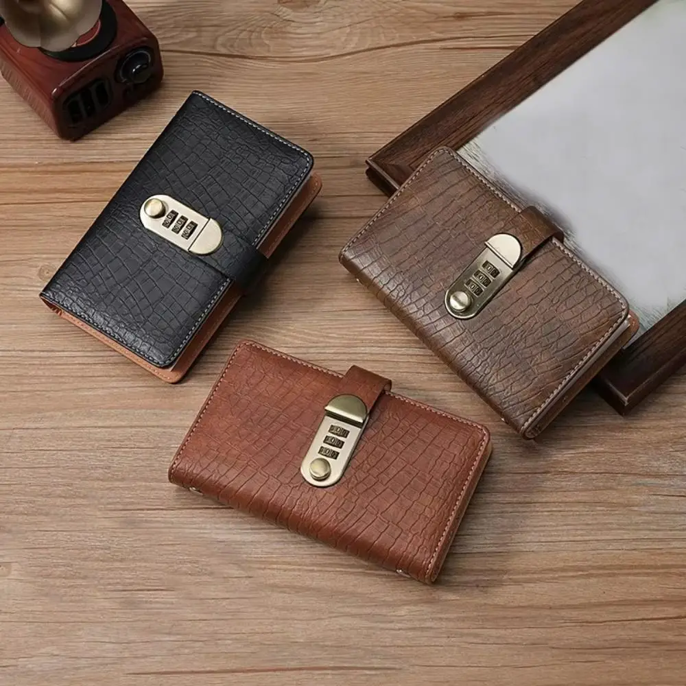 

Кошелек-органайзер из ПУ кожи для сбережений с кодовым замком, однотонный, для учета бюджета и счетов, с прозрачными вкладышами