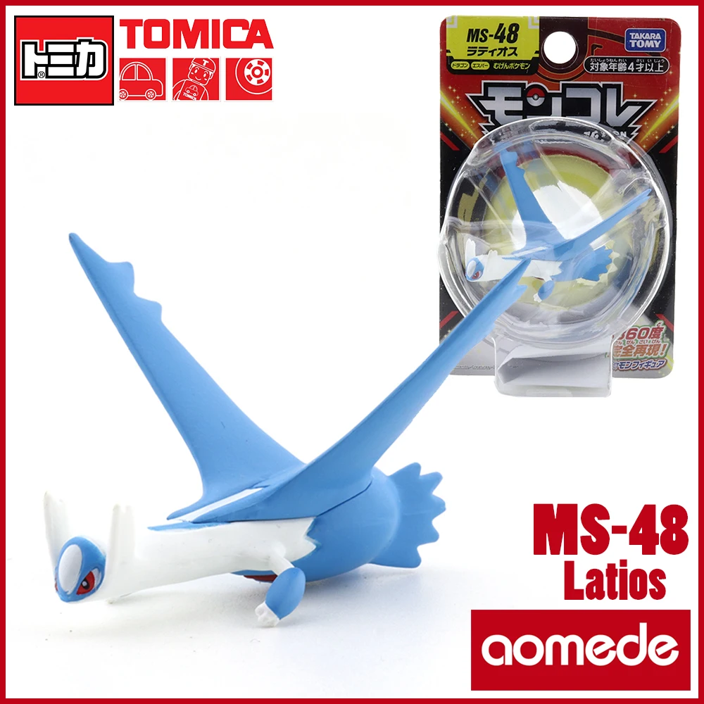 TAKARA TOMY Pocket Monsters Pokemon Moncolle MS-48 Latios Toy Mini Figure Collectible Mini Resin Anime Figure Toys For Children