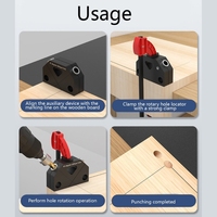 Pocket Oblique Hole Screw Jig Positioner 45° Locator Woodworking Tool Drilling Dowel Drill Guide Joiner Set