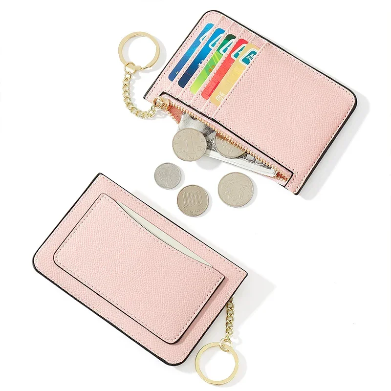 Women Multi Pocket Card Holder Super Thin Small Wallet PU Leather Mini Business Credit Card Case Ladies Coin Purse