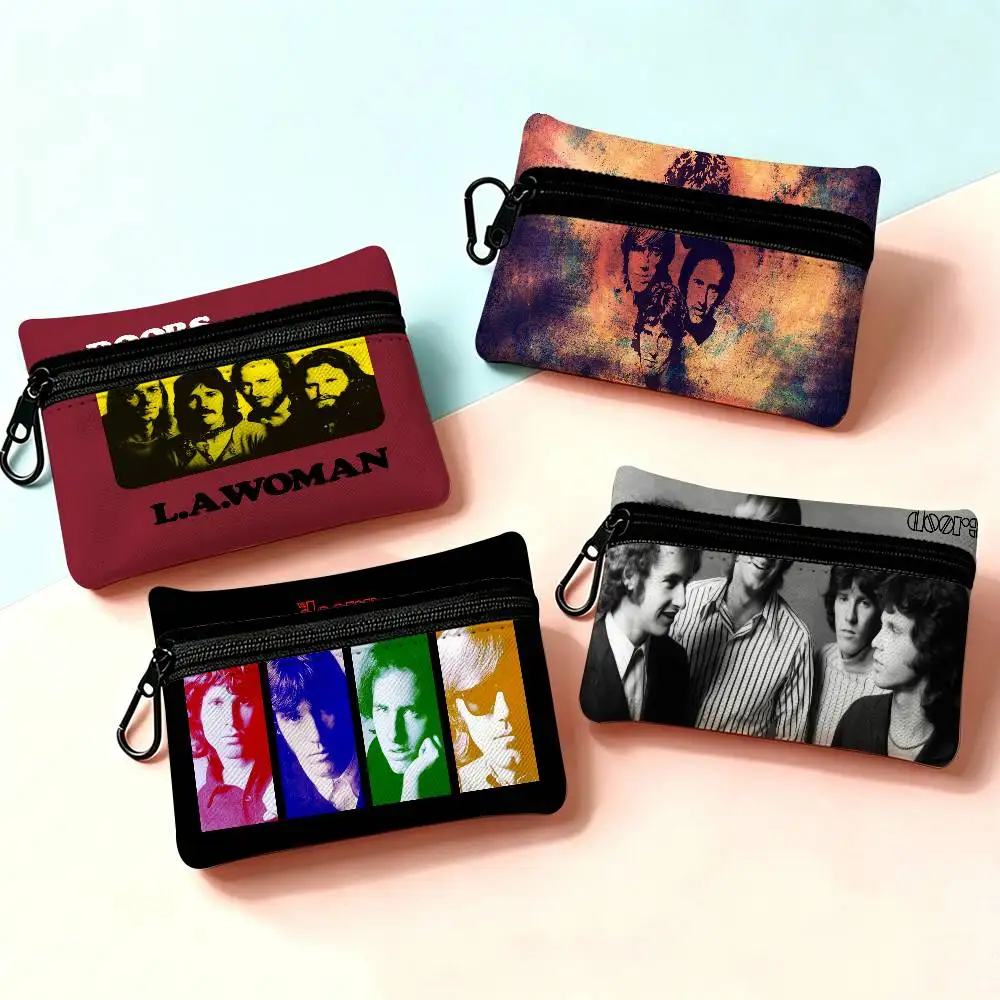 The Doors Singer Oxford Fabric Zipper Pouch Lightweight Hanging Coin Wallet For Coins ID Cards Keys Lipstick Earbuds