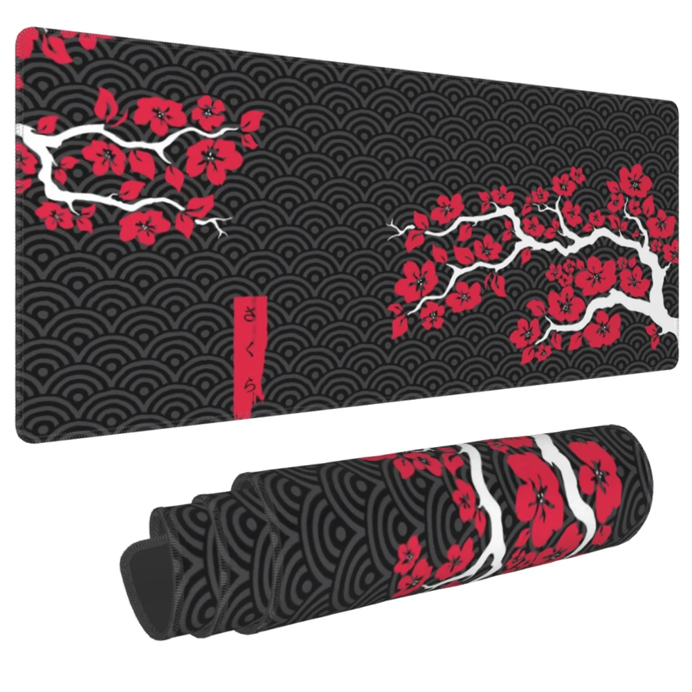 Mouse Pad Sakura Large Gamer Mousepad Purple Cherry Blossom Keyboard Mat XXXL Mouse Mat Pc Accessories Rubber Desk Mat 90x40