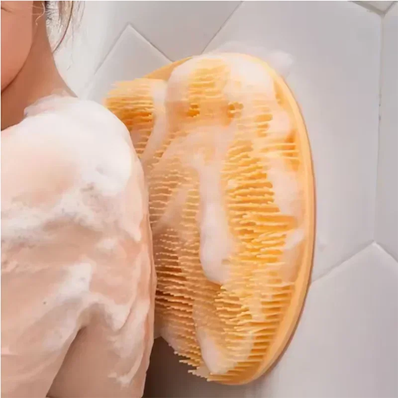 Exfoliating Shower Massage Scraper Bathroom Non-slip Bath Mat Back Massage Brush Silicone Foot Wash Body Cleaning Bathing Tool