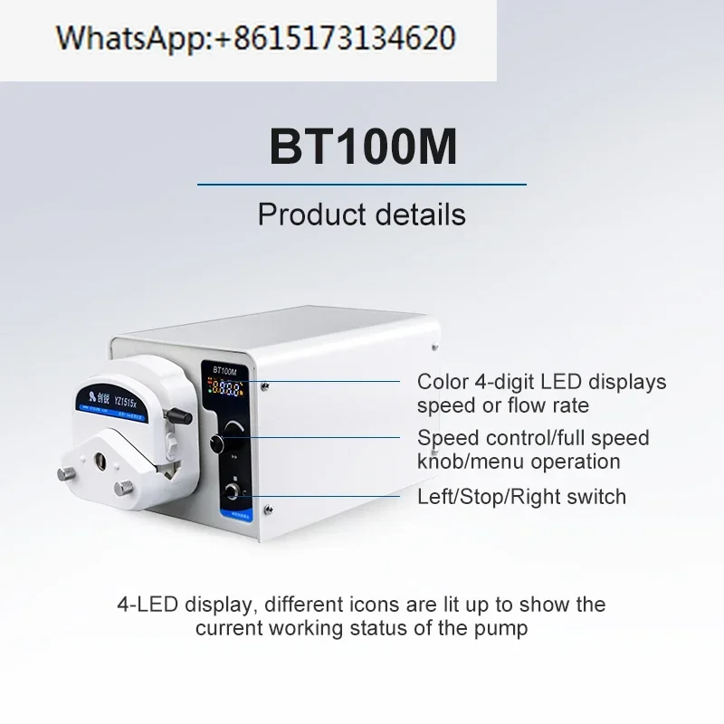 BT100M Multi Channel 100rpm 220v ac Peristaltic Pump With Silicon Tubing