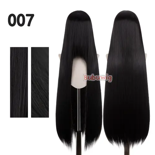 Bubuwig Synthetic Hair 100cm Long Straight Pure Color Cosplay Wigs Over 100 Colors Black White Red Blue Brown Wig Heat Resistant - Image 74
