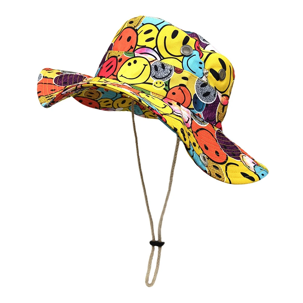 Niedlicher Gelber Enten-Cartoon Bucket Hat für Männer und Frauen - Sommer UV-Schutz Anglerhut mit Verstellbarem Kinnriemen, Retro 80er 90er S – Detail 3