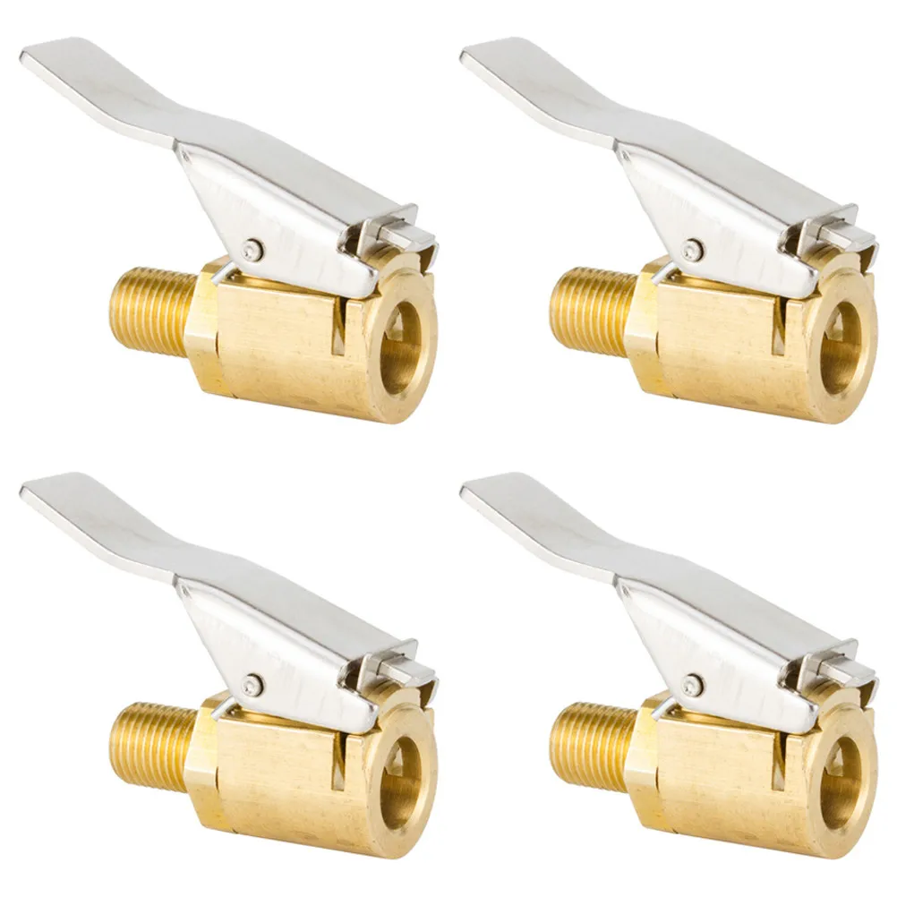 4Pcs Tire Air Chuck High Precision Brass Open End Air Chuck for 8v1 Valves Fits 8Mm Diameter Hose Car Pump Accessories