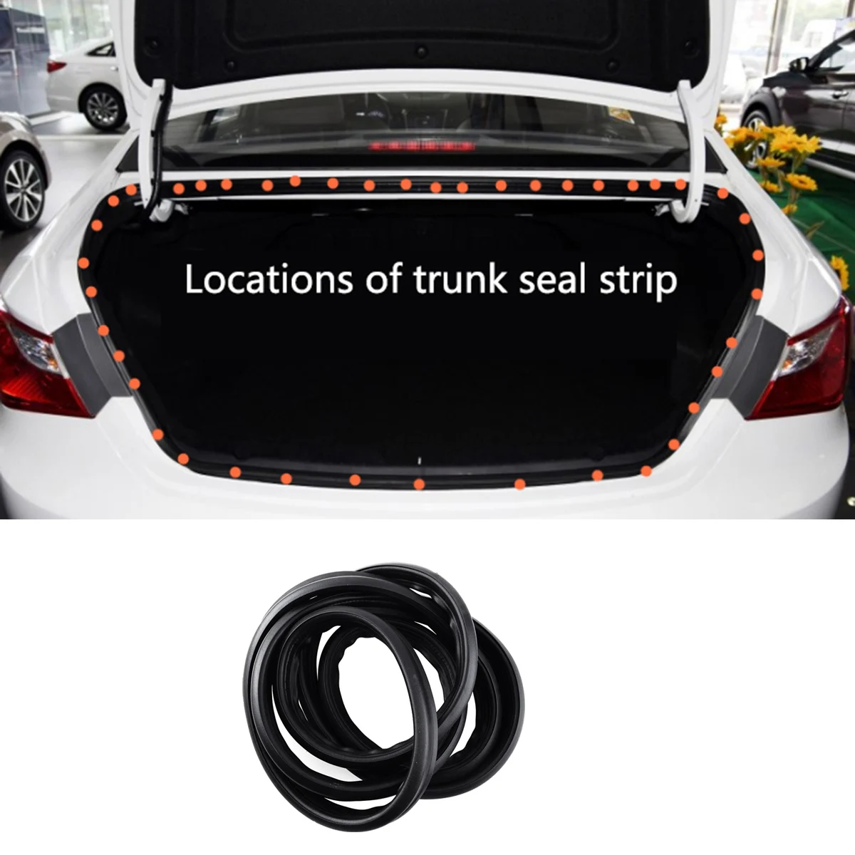 6446102120 Car Rear Trunk Lid Weatherstrip Rubber Seal Gasket Accessories Fit for Toyota Corolla 2007 2008 2009