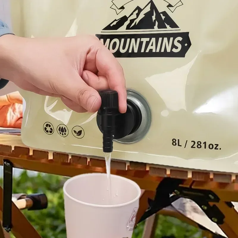 

Portable Water Bag with Faucet for Camping Folding Water Container Bag 8L Collapsible Water Pouch with Handle Camping Supplies