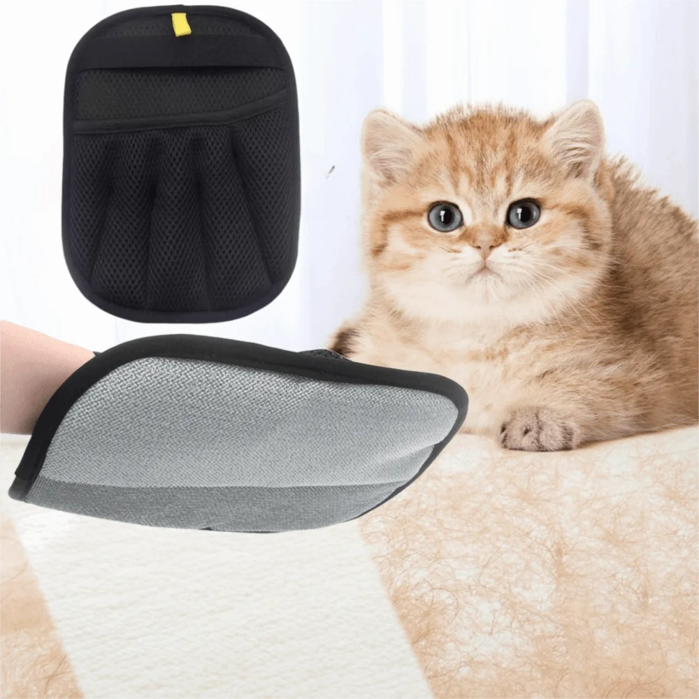 

2Pcs Two-way Hair Removal Pet Hair Removal Gloves Large Size Five-finger Design Pet Hair Eliminator Mitts Non-slip