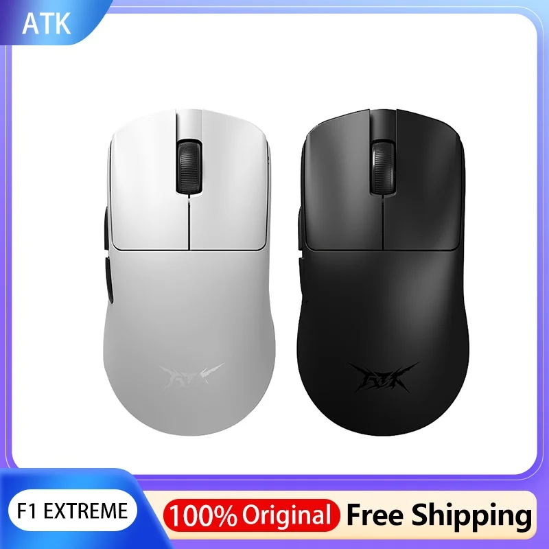 

ATK F1 Extreme Wireless Lightweight Esports Mouse 2 Modes 2.4ghz/Wired 30000dpi Optical Rechargeable Paw3950 Ultra Office Gift
