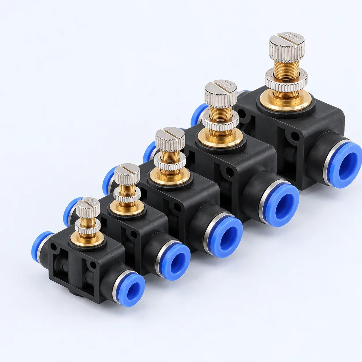 1PC SA Pneumatic Air Flow Speed Control Valve 4mm 6mm 8mm 10mm 12mm OD Push In Tube Connector Adjustable Inline Throttle Fitting