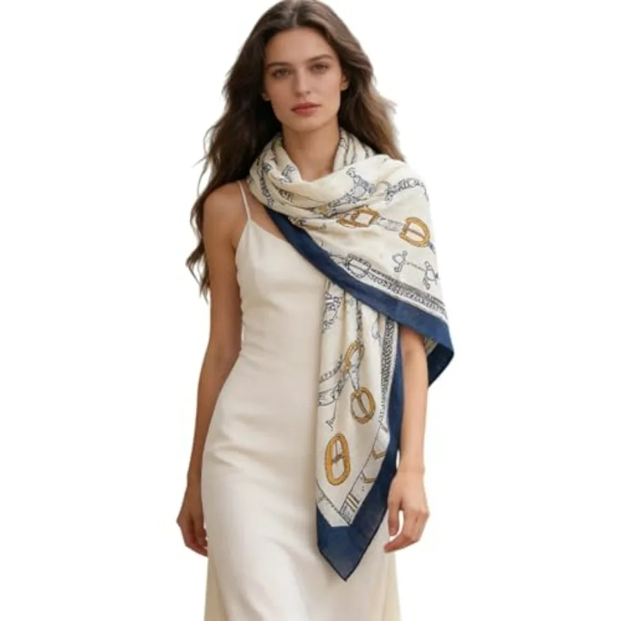 

51x51 Inch Large Square Scarf Multi-purpose Fashion Scarves Shawl Sarong Hair Wrapping Scarfs Neck Scarves for Women