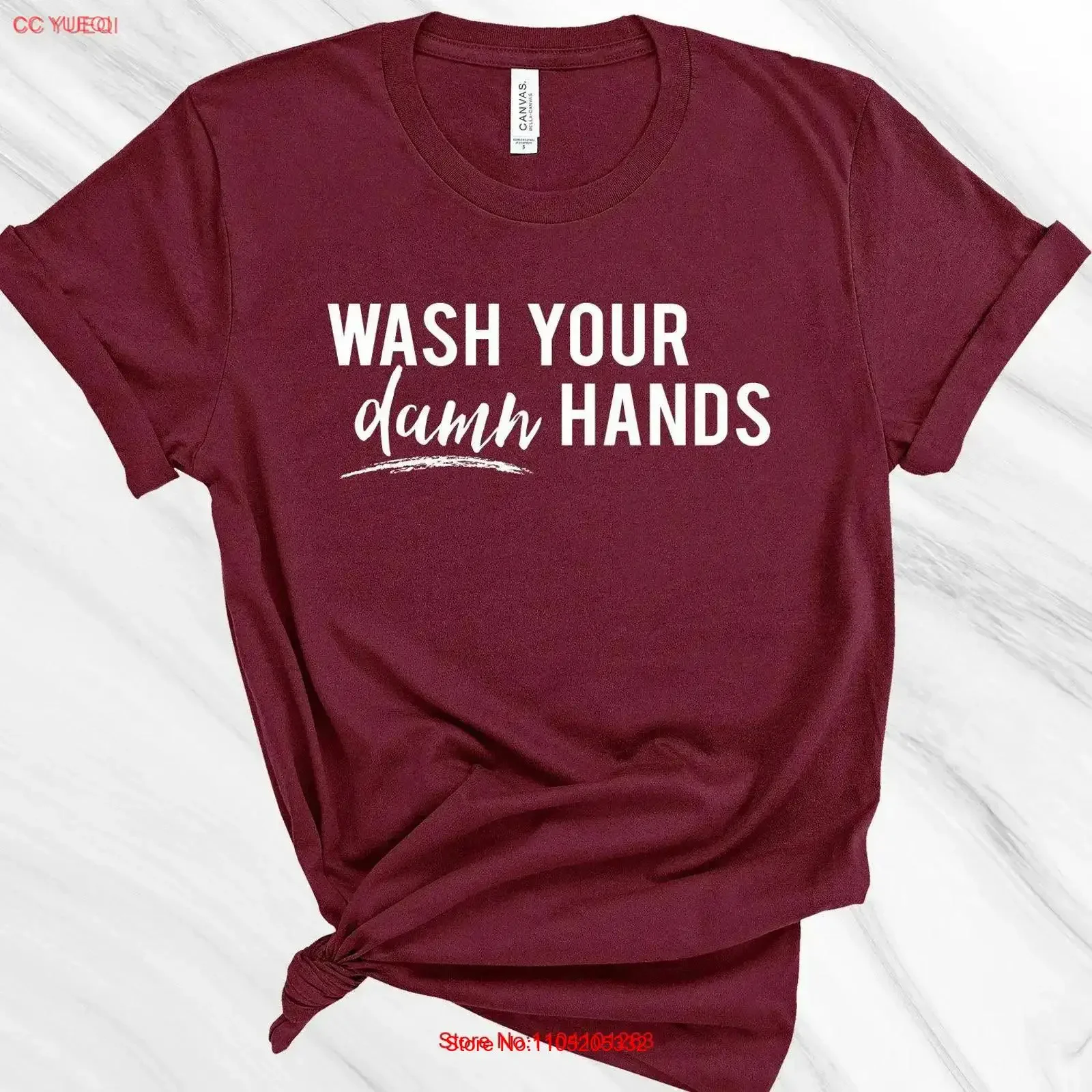 Wash Your Damn Hands T Shirt Social Distancing Quarantine IntroverT Funny Women's vintage Washed Versatile graphic fashion