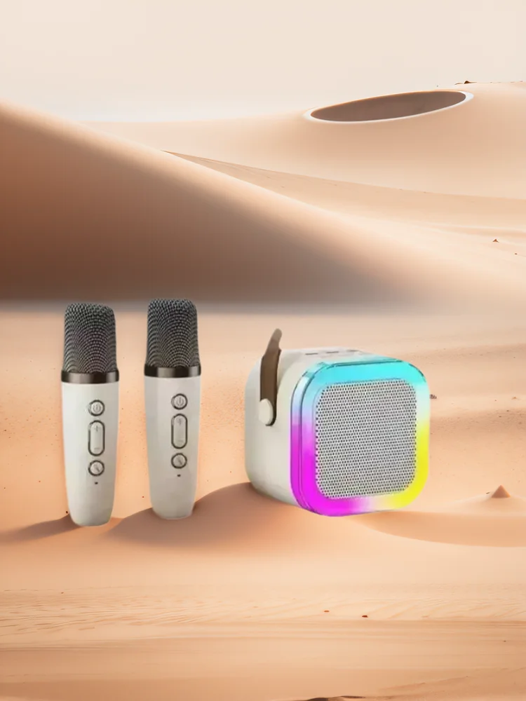 K12 Máquina de Karaoke Portátil, Bluetooth 5.3 PA Sistema de Altifalantes, 1-2 Microfones Sem Fio,