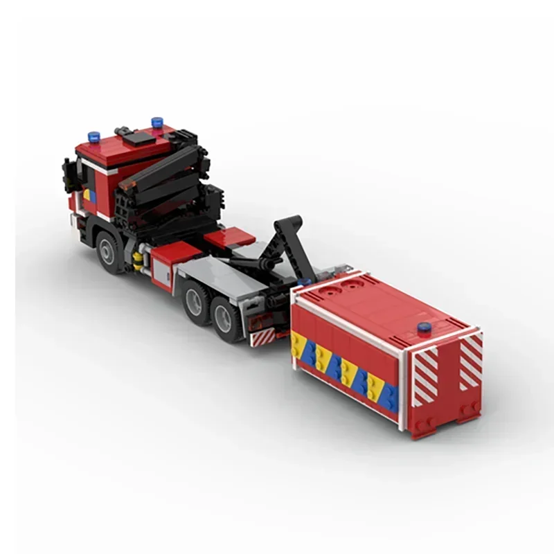 Moc Building Blocks Car Series Belgian Fire truck hooklift Model Technology Brick Brand-name Vehicle DIY Toy For