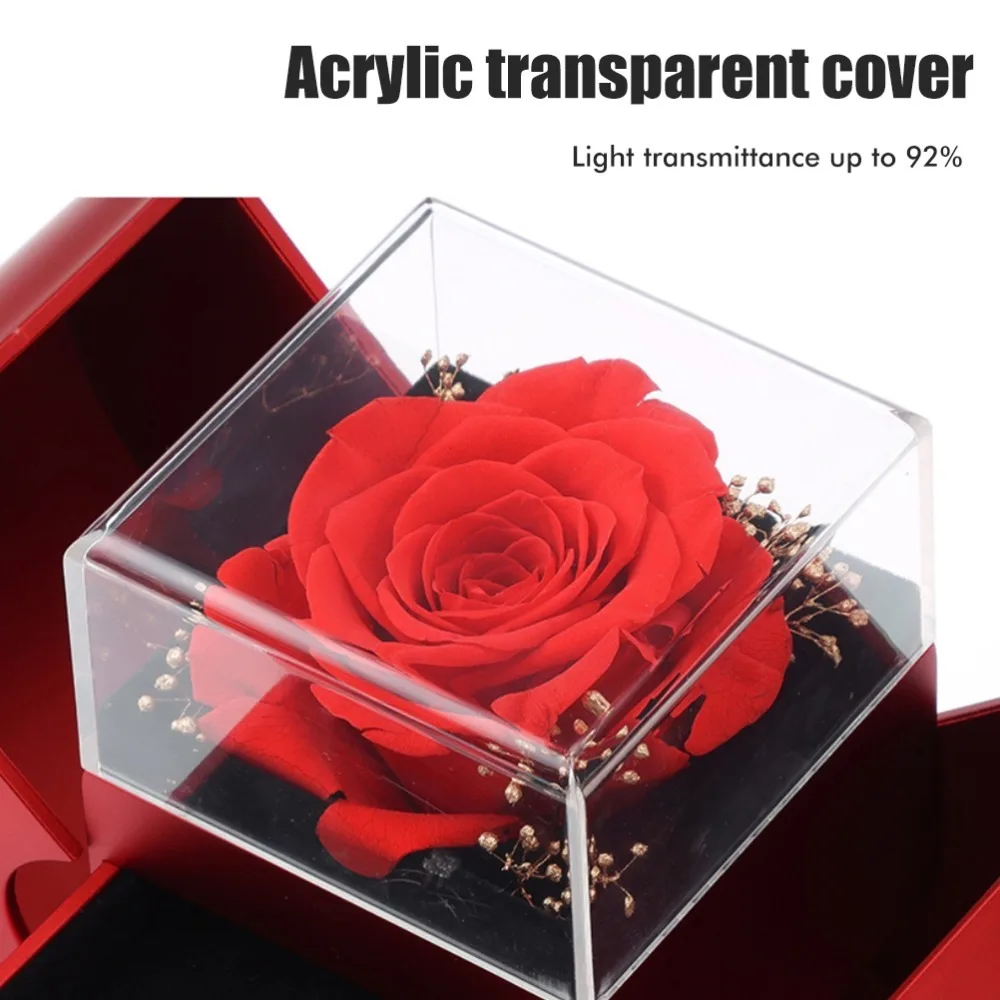 Romantic Red Color Eternal Rose Gift Box Fashion Jewelry Box Set Rose Jewelry Box Eternal Rose Eternal Flower Box Birthday Gift