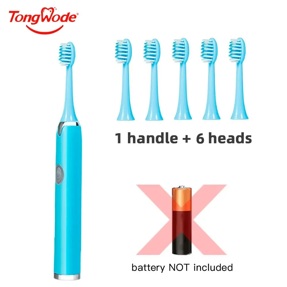 Tongwode Sonic Electric Toothbrush IPX7 Waterproof Adult Couple Home Use Soft Bristle Replaceable With 6 Tooth Brush Heads