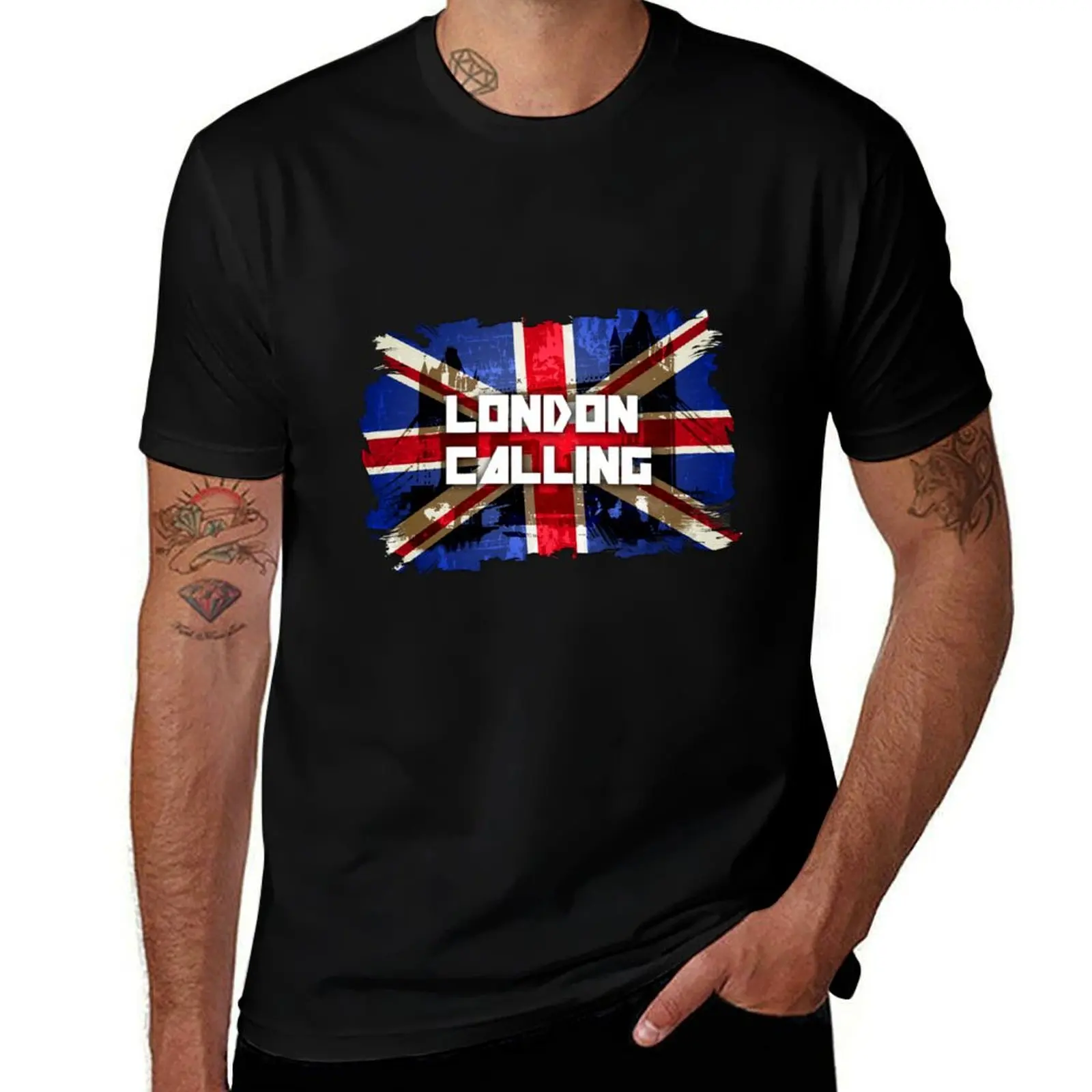 

London Calling Flag Uk T-Shirt sports fans customizeds rapper graphic tees essential t shirt oversized t shirt men