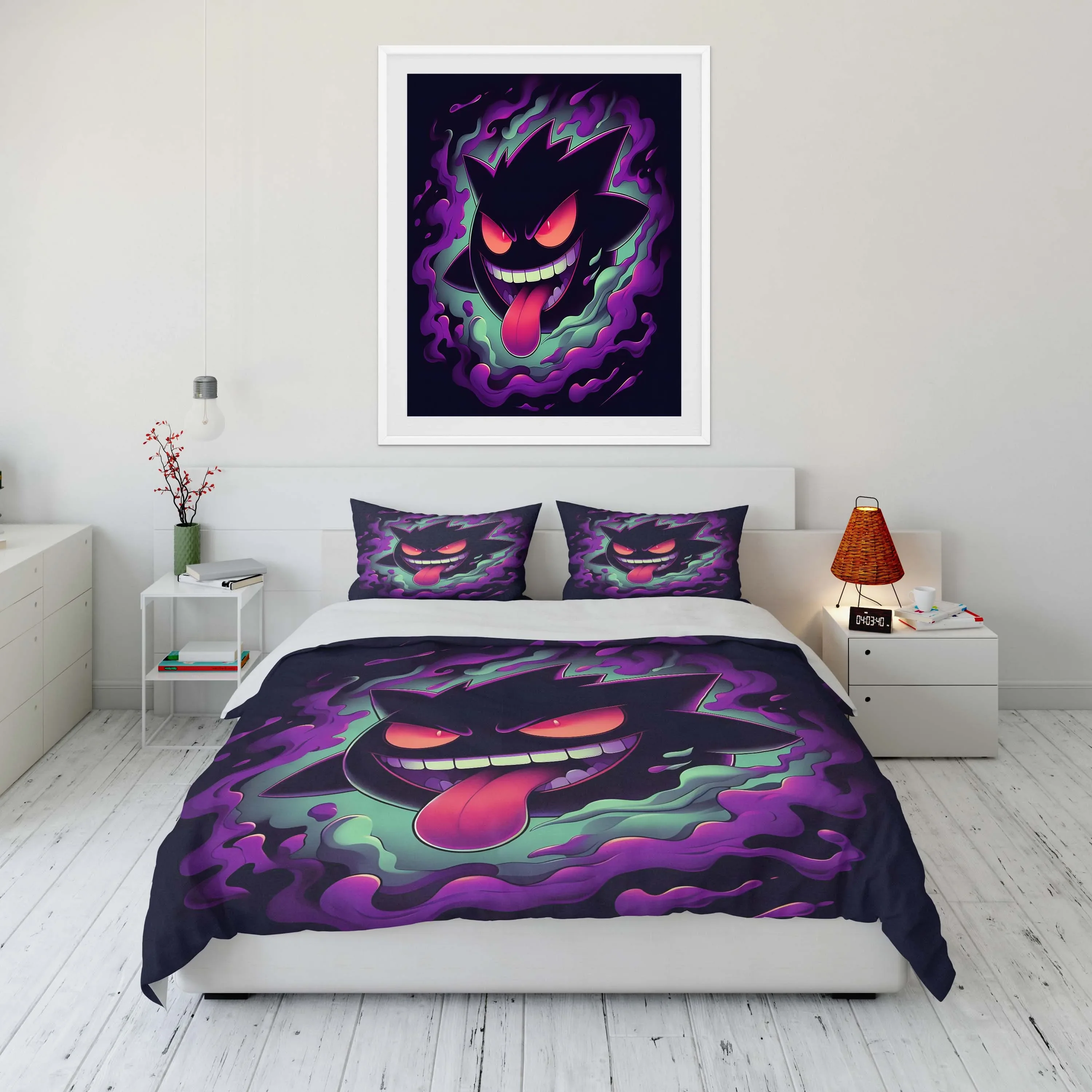 10-sizes-pokemon-gengar-printed-bedding-set-cartoon-anime-microfiber-bed-set-pillowcase-adult-bed-cover-bedroom-bed-set-duvet