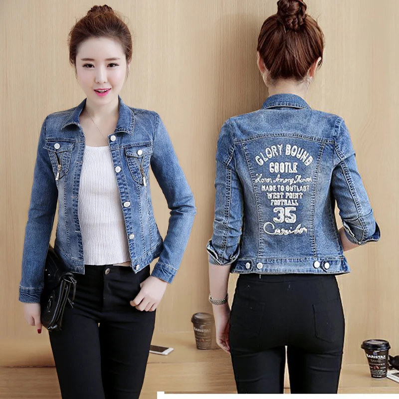 Spring Faion dames geborduurde bloem losse ort jeans Jaet afslankende Sle woon-werkontwerp enkel stuk lang Sve