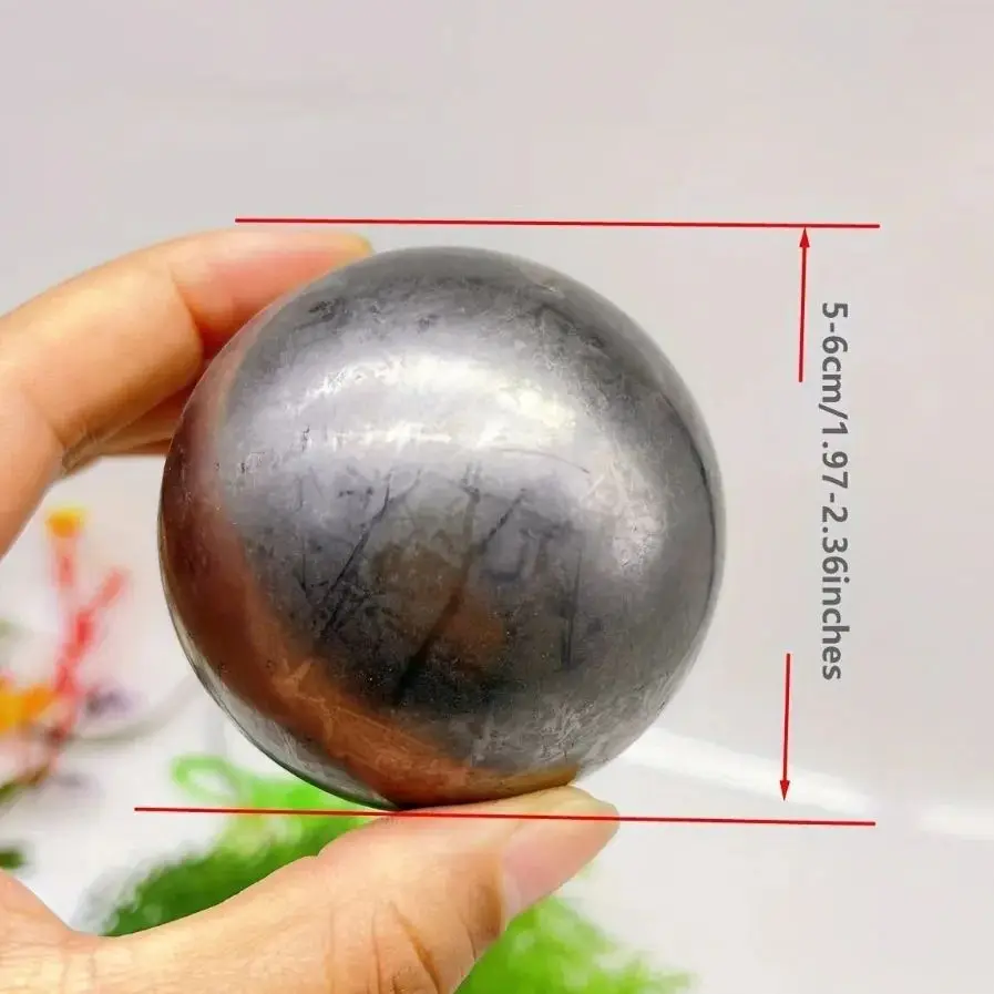 Natural Shungite Sphere Crystal Ball  Reiki Real Stones For Healing FengShui Spiritual Meditation Chakra Home Decoration Gift view 4