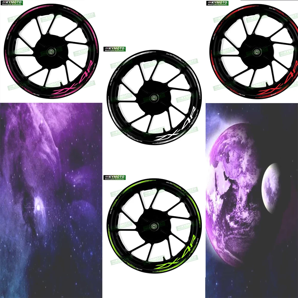 

For ZX-4R ZX4R motorcycle accessories 17 inch front and rear wheel stickers modified reflective wheel rim stickers decoration