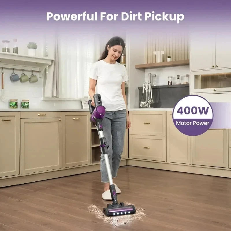 Cordless Vacuum Cleaners for Home Cordless Stick Vacuum with Bendable Wand Ultra Long Battery Life Powerful Sunction