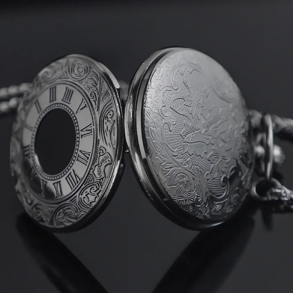 Reloj de bolsillo Steampunk Vintage con esfera de cielo estrellado hueco para mujeres y hombres, relojes de bolsillo con colgante, collar de regalo